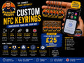 NathanPrints custom NFC keyrings starter bundle with four personalised keyrings