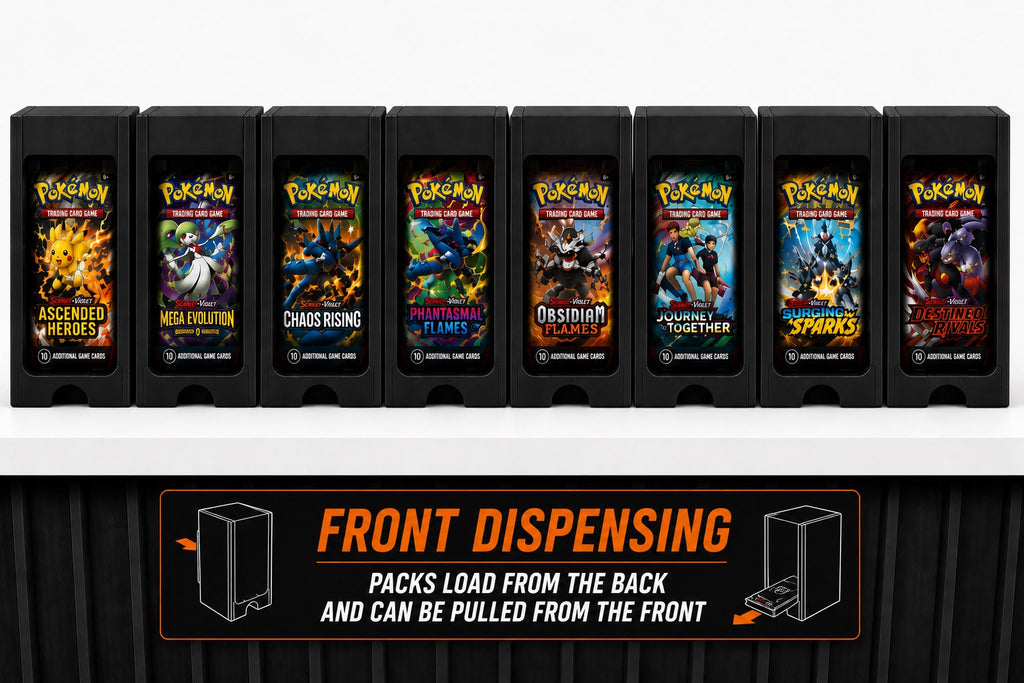 NathanPrints front-dispensing booster pack holders loading from the rear