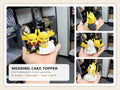 Pikachu-inspired bride and groom 3D printed wedding cake topper by NathanPrints