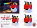 NathanPrints Poké Ball-style 3D printed pen holder for desk storage