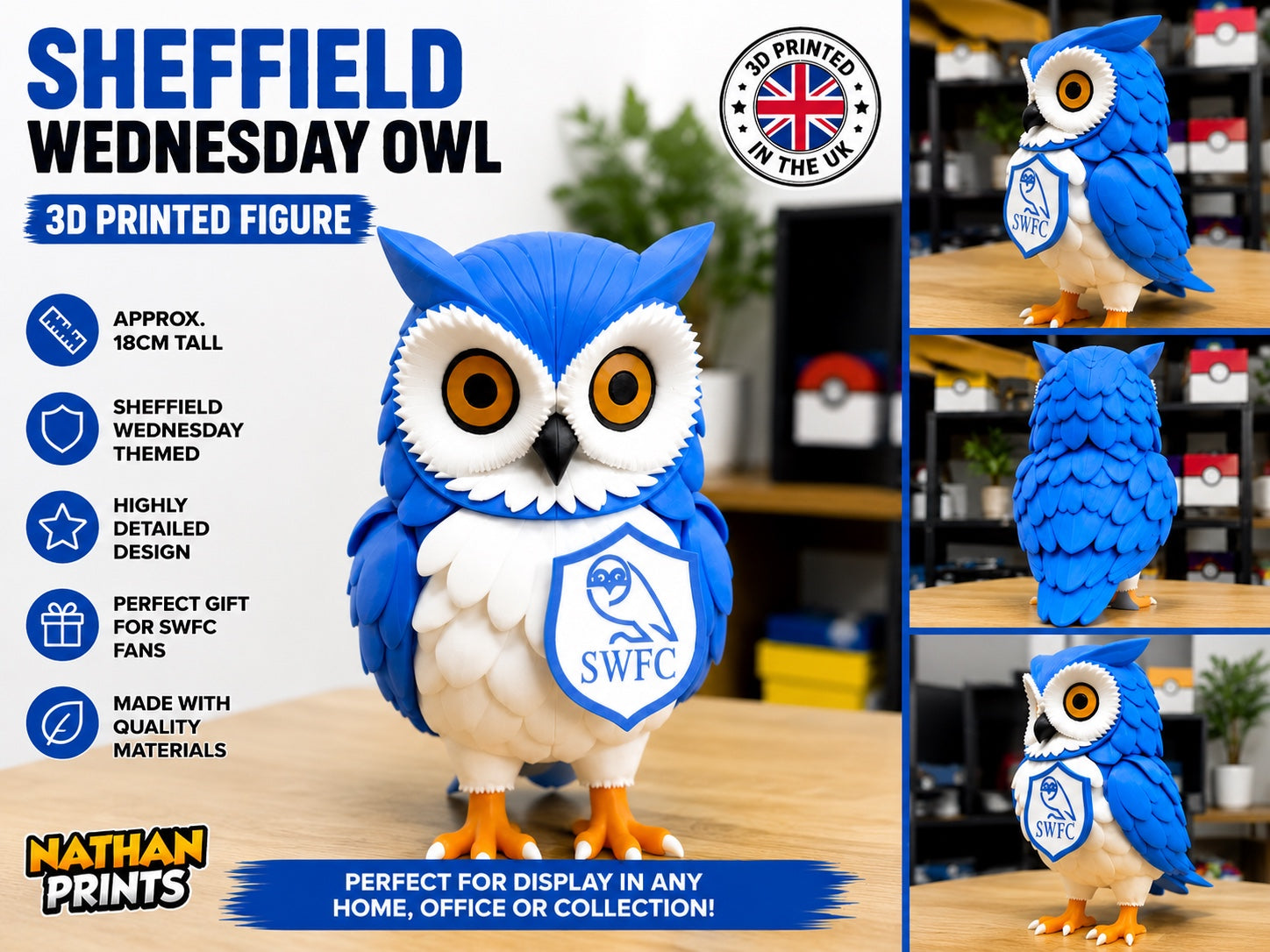 NathanPrints Sheffield Wednesday FC Owl 3D printed figure